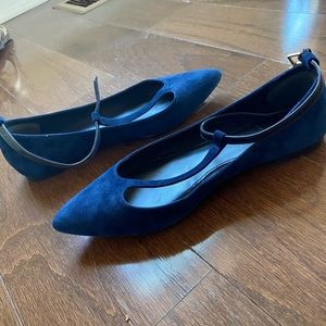 Tory Burch Navy Suede Leather Flats sz6